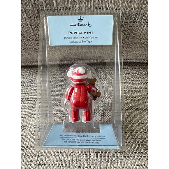 Hallmark Merry Miniatures Itty Bitty Bears Peppermint Holiday Bear Figurine 2002 - Picture 2 of 3